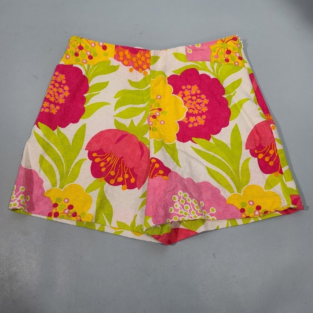 Lilly Pulitzer Floral 100% Cotton 5" Shorts Womens Size 0